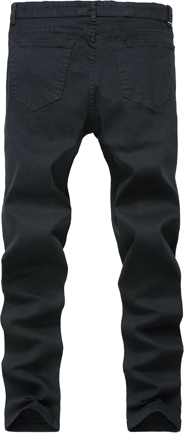 Men's Skinny Slim Fit Stretch Straight Leg Fashion Jeans Pants - Image 2