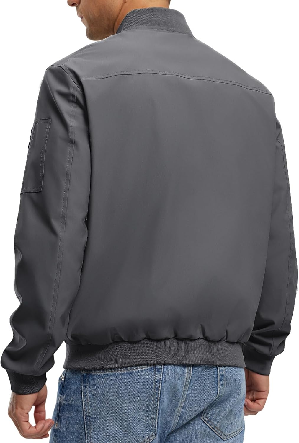 Men's Lightweight Bomber Jacket Causal Fashion Flight Windbreaker Light Jacket - Image 2