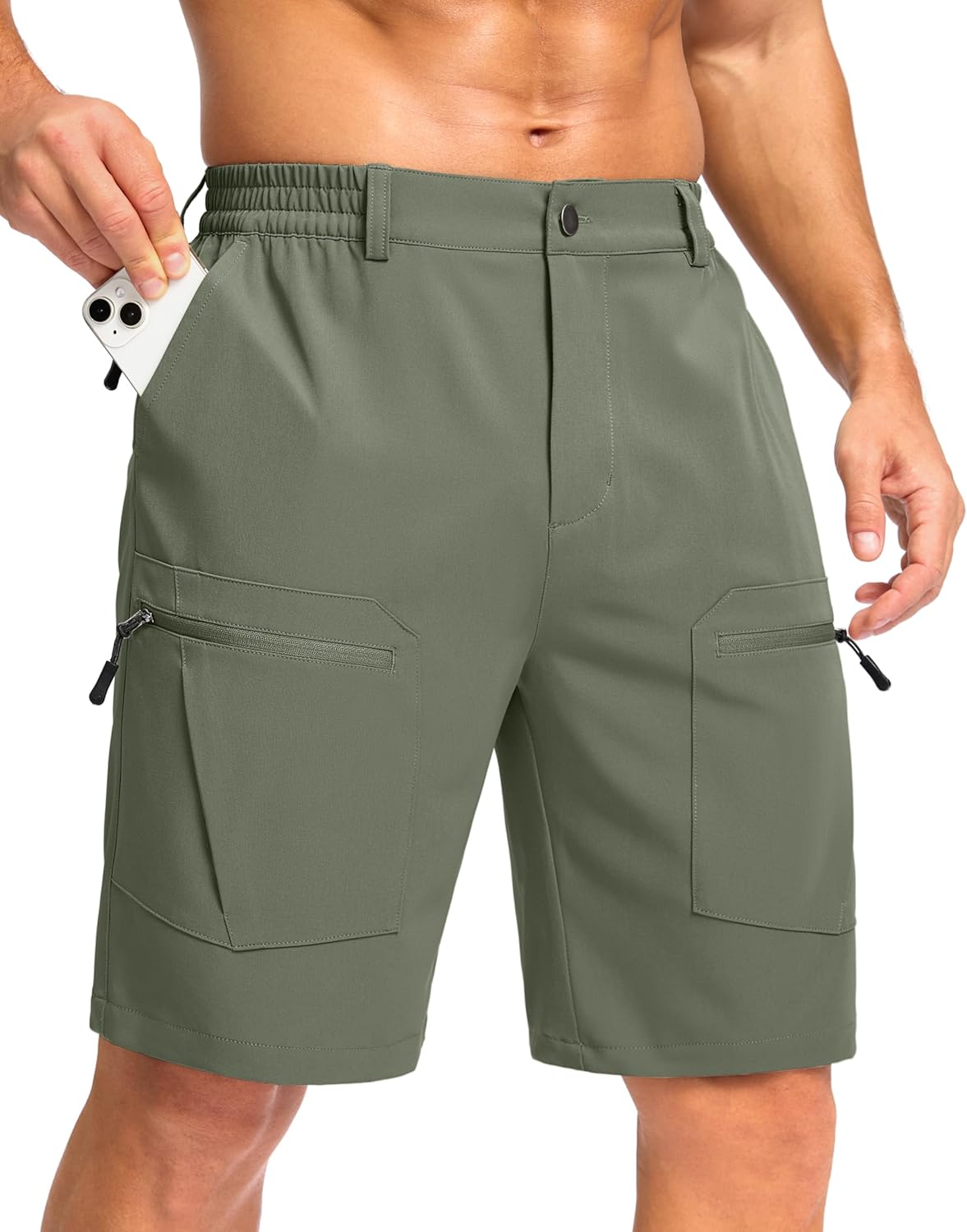 Men's Hiking Cargo Shorts 9" Lightweight Stretch Travel Work Shorts for Men Outdoor Casual with 5 Pockets